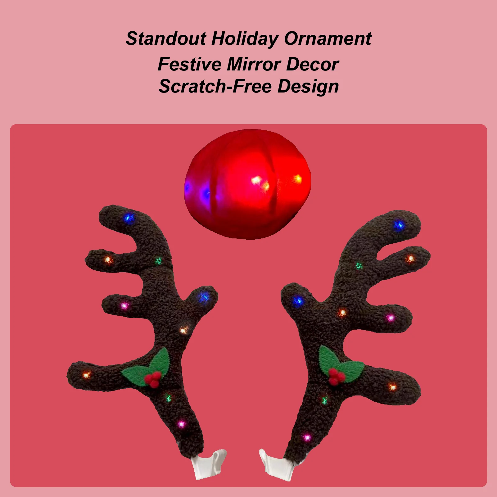 

Рождественский олень для автомобиля, праздничный внешний вид автомобиля, автомобильное украшение, автомобильный комплект с оленями, рога для внедорожников, фургонов, грузовиков, автомобилей