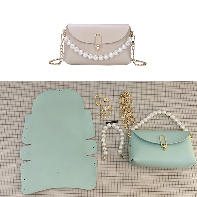 

1Set Leather Bag DIY Making Materials Package Bag Handmade Semi-finished products Self-made Woman Bag Leather Accessories