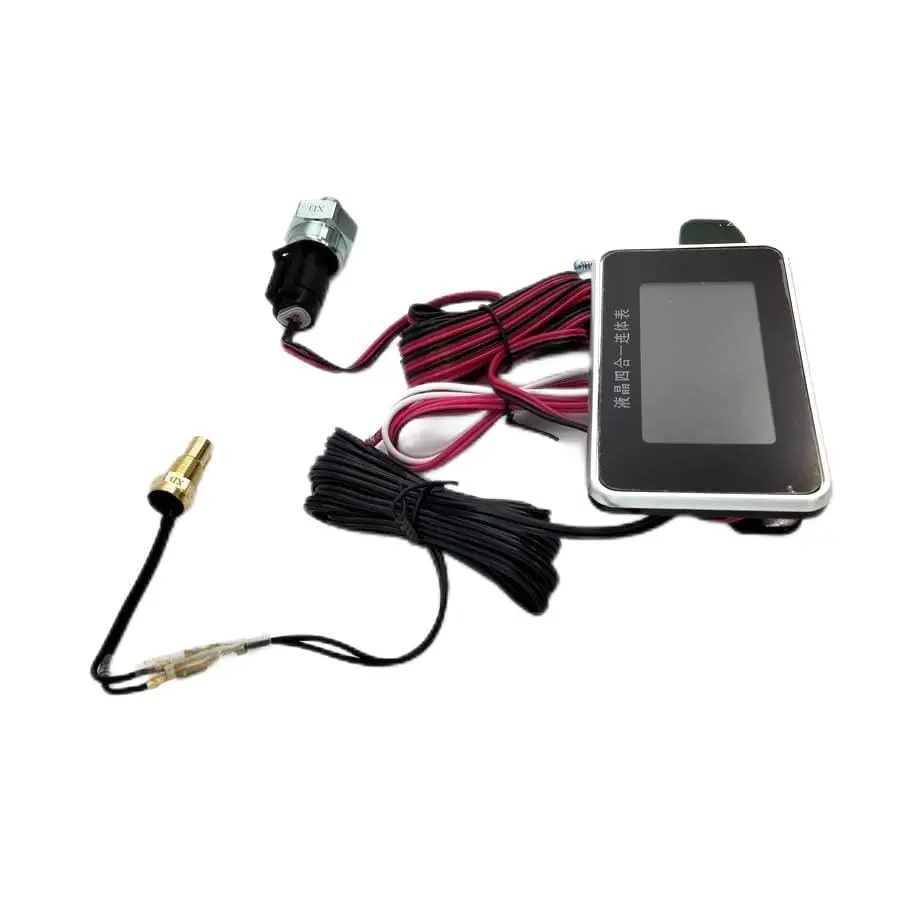 

4 in 1 Lcd 12v/24v Excavator Truck Car Water Temperature Oil Pressure Fuel Voltage Gauges with 10 Mm Temperature Sensor