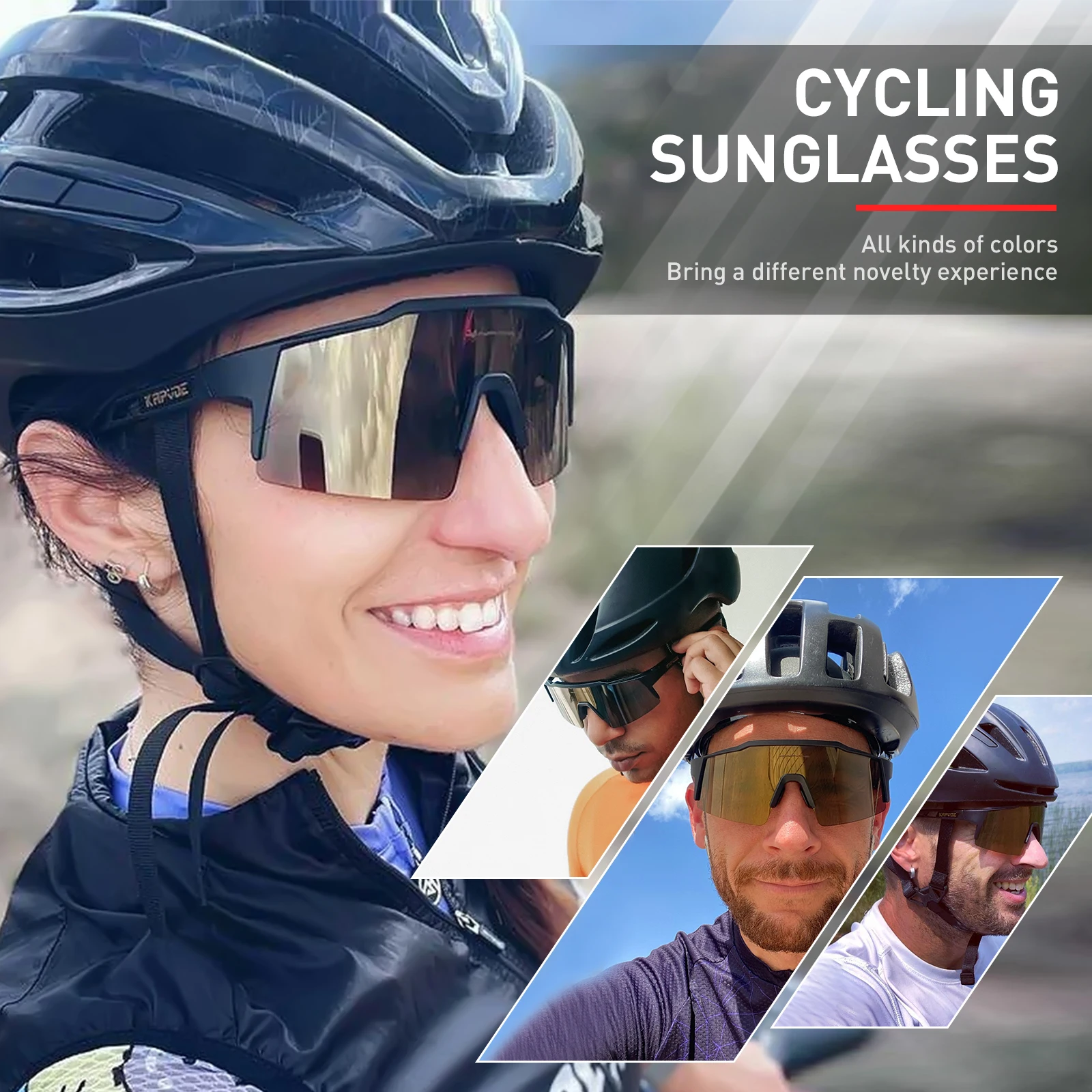 Kapvoe Bike Sunglasses Cycling Glasses for Man MTB Goggles Women Outdoor Camping Hiking Sports UV400 Riding Bicycle Eyewear