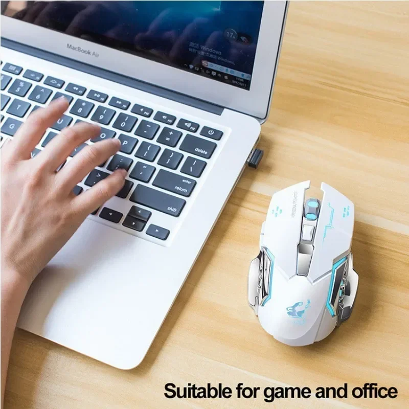 

Free Wolf X8 Wireless Mouse Charging Gaming Mouse Mute Backlit Mechanical Ergonomic Optical Computer Accessories for Pc Laptop