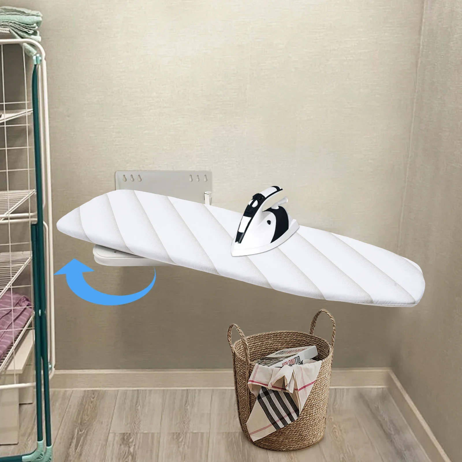 

Wall Mounted Ironing Board Heavy Duty Foldable Hiding 180° Swivel Ironing Board