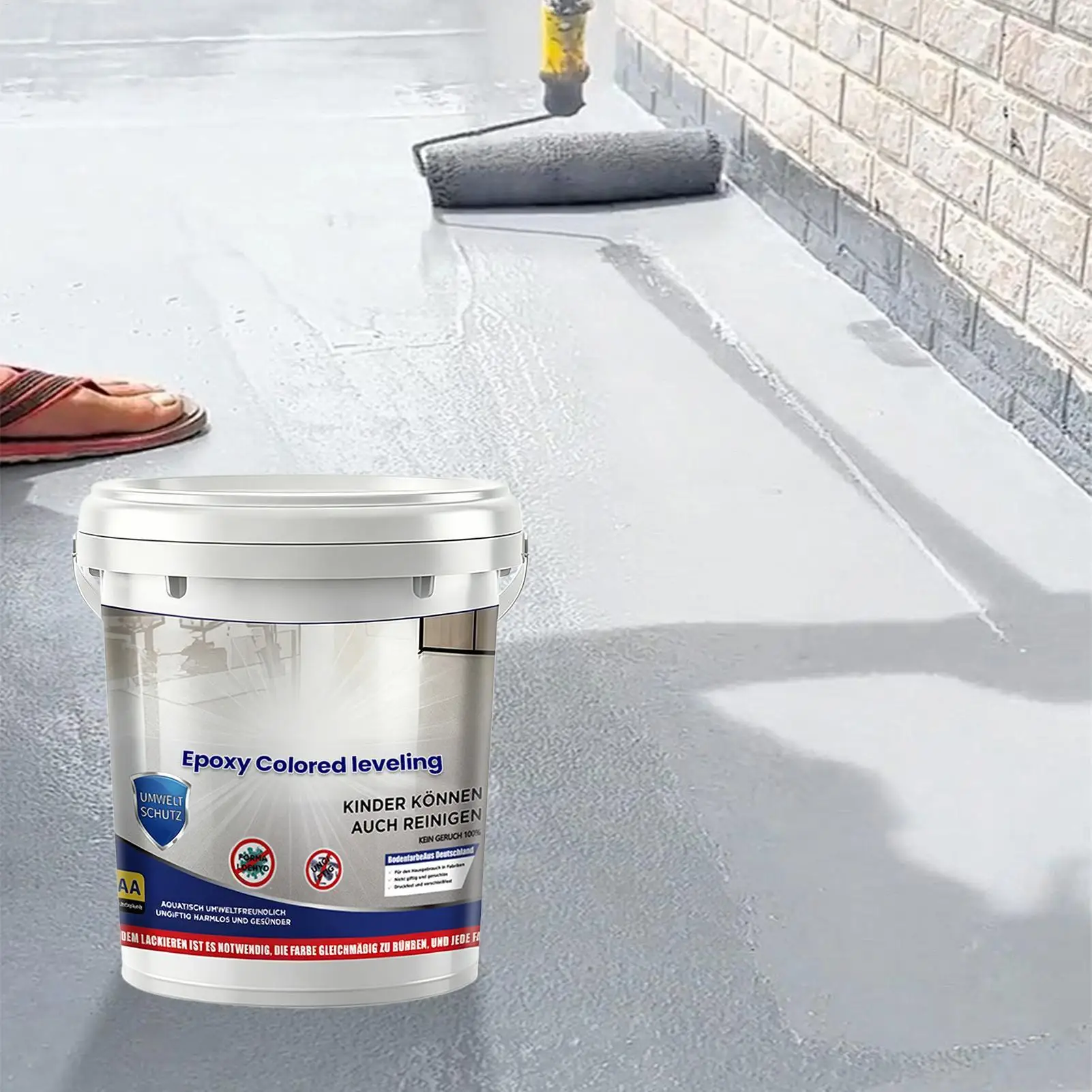 Epoxy Floor Paint Marble Effect High Gloss Self Leveling Stone Look Coating Concrete Garage Indoor Wear Resistant Anti Slip Kit