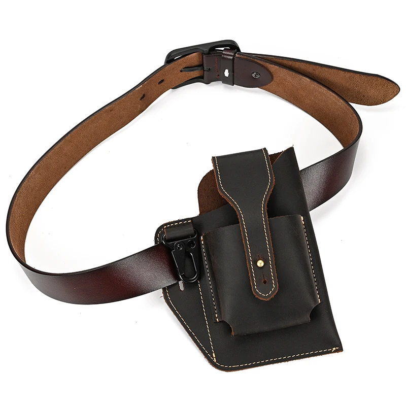 Newsbirds New Arrivals Genuine Leather Phone Waist Bag Tactical Waist Pack Phone Pouch Outdoor Sports Waist Bag For Men Male