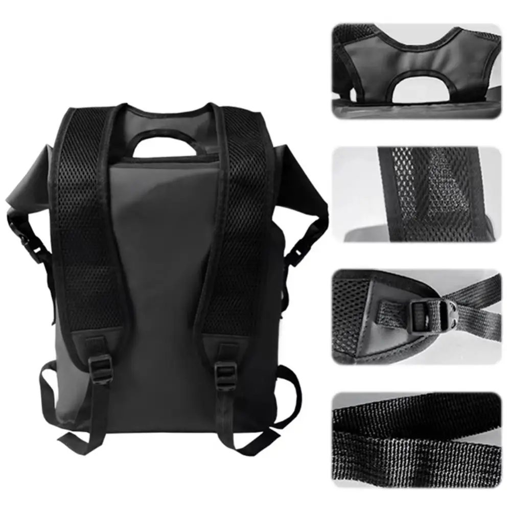 zipper-pocket-25l-waterproof-backpack-roll-top-closure-waterproof-beach-storage-bag-thickened-material-folding-swimming-backpack