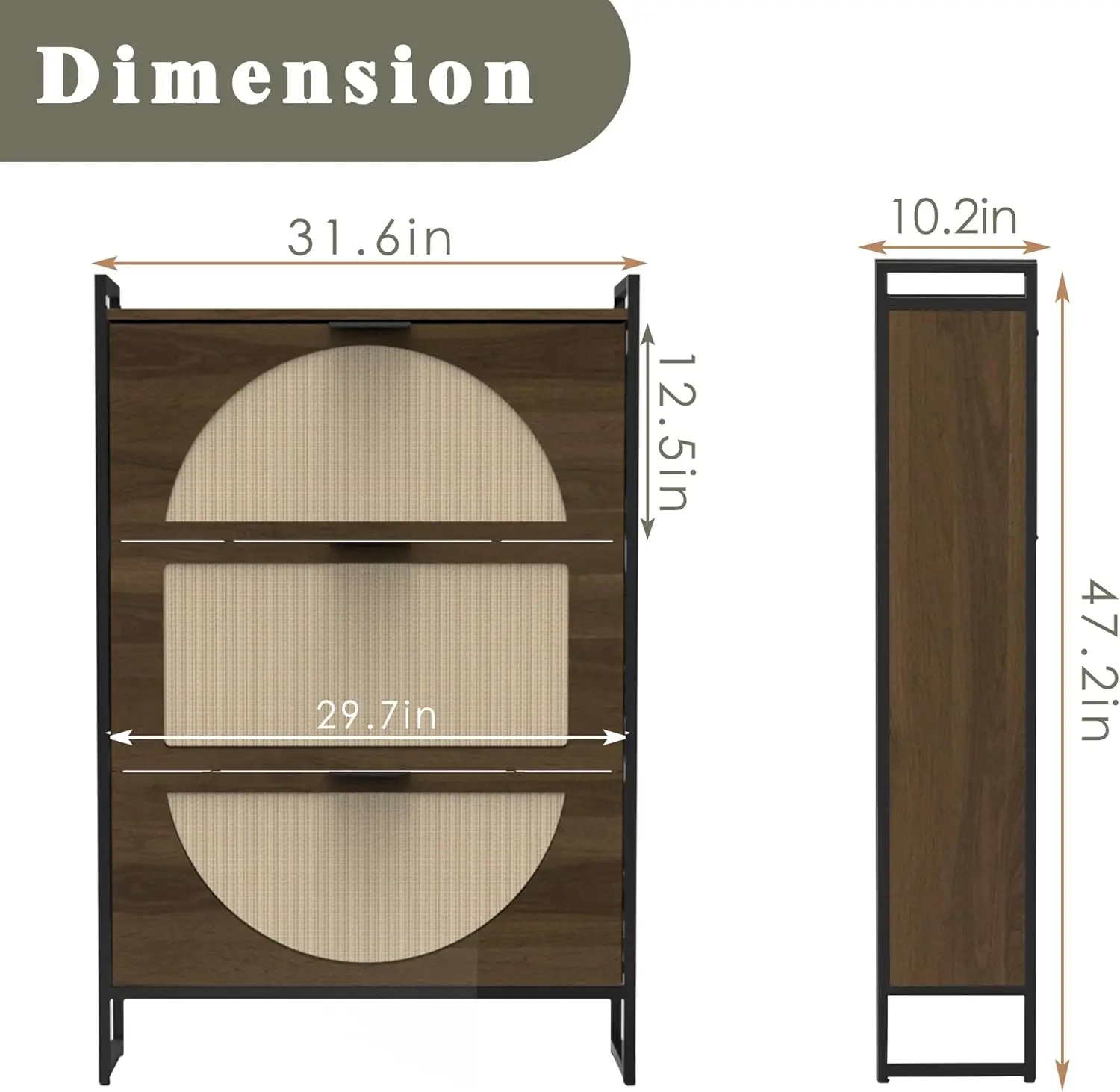 ตู้เก็บรองเท้าแบบตั้งพื้นขาเหล็ก พร้อมลิ้นชักแบบพับได้ 3 ชั้น สำหรับทางเข้าบ้าน ที่เก็บรองเท้าแบบซ่อน