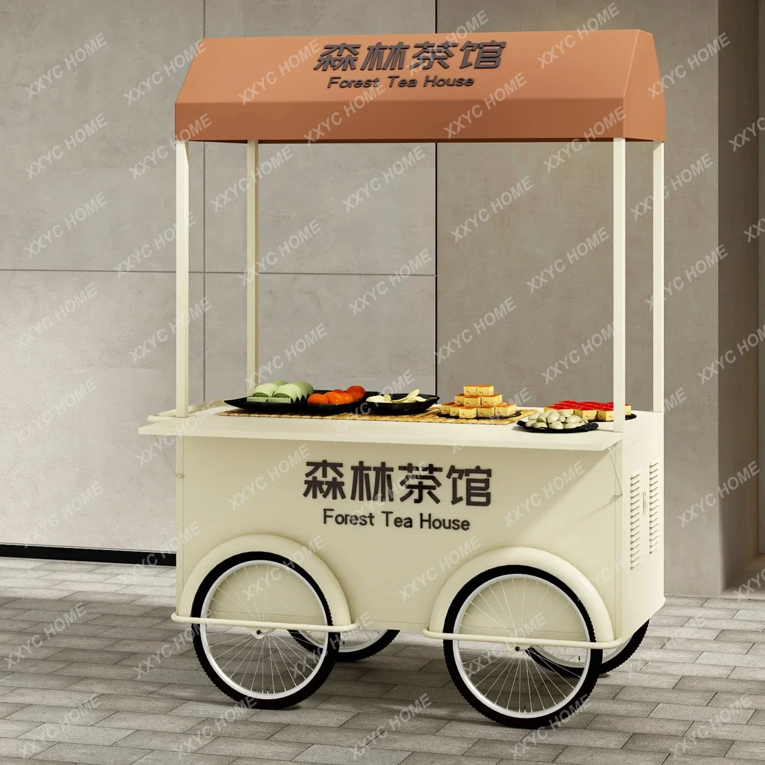 Y1 Mobile trolley Commercial street stall cart Wrought iron stall Hotel promotion Shopping mall float
