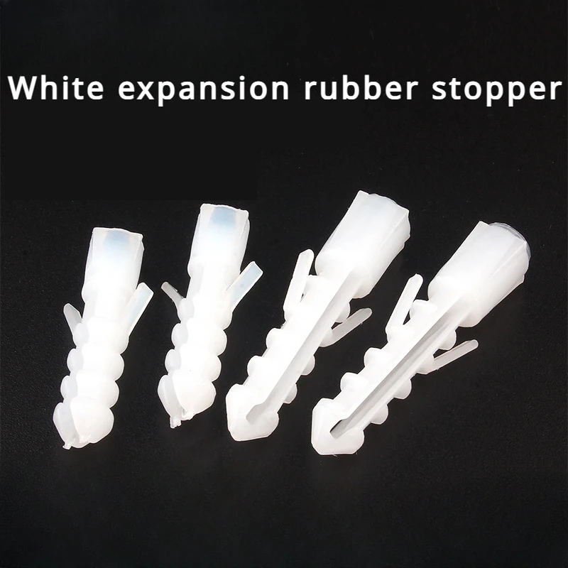 50PCS White/Green Plastic Expansion Pipe Nylon Fish-Shaped Rubber Plug Expansion Screw Rubber Particle Anchor Bolt M6-M8