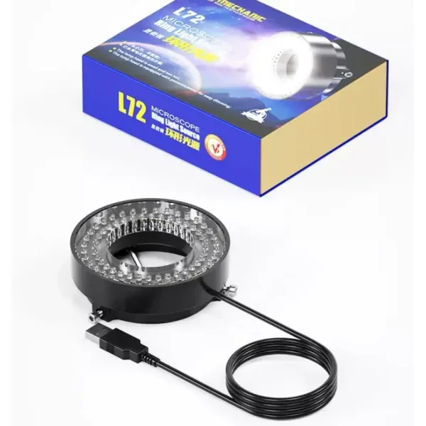 Meccanico 64 /72/144 luci a LED lampada ad anello per microscopio 0-100% illuminatore per porta USB regolabile con luminosità per riparazione