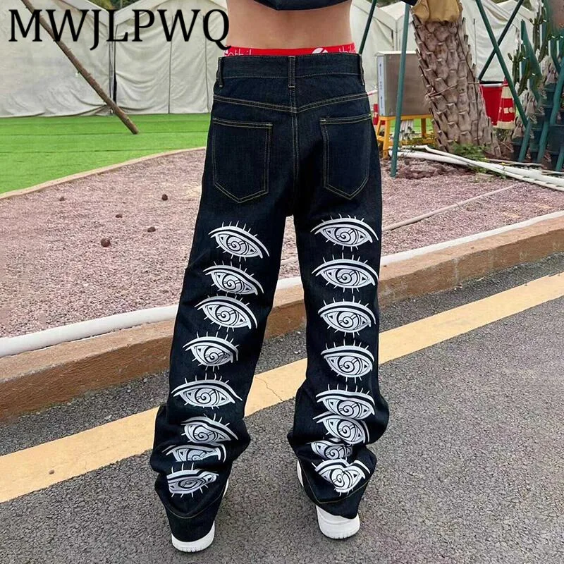 

MWJLPWQ Design Hip-Hop Street Style Denim Trousers Unisex Niche Loose Pants Trendy Printed Male Jeans Autumn 2025 Chic 12488