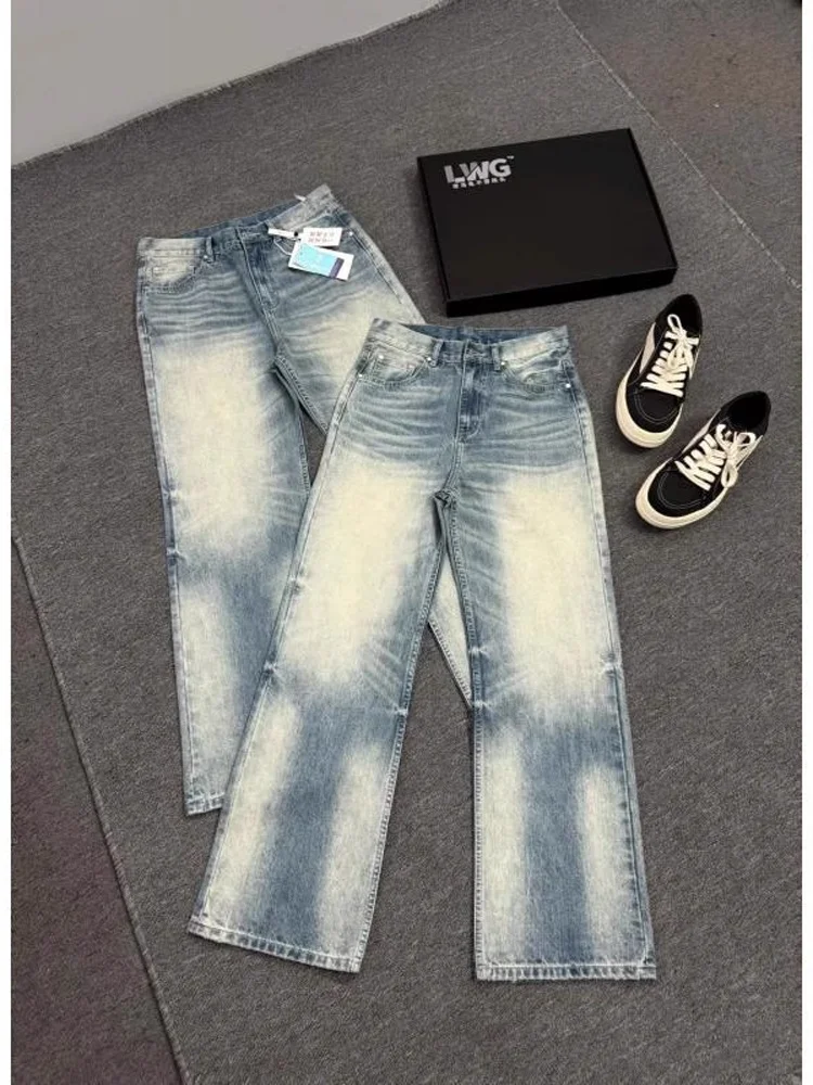 

Cleanfit American Sle Heavyweight Waed A-Line Denim Jeans Men Trendy Brand Haome Micro Flared Straight Leg Pants