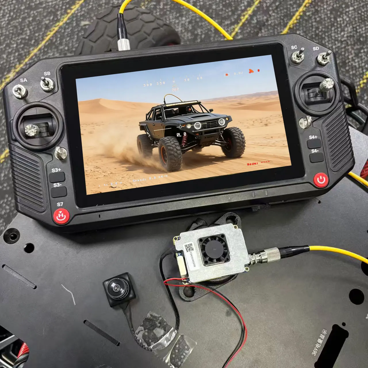 40KM OSD CRSF/MAVLINK/SBUS Linux Remote Control with Fiber Optic Video Transmission Image Data Module for RC Car