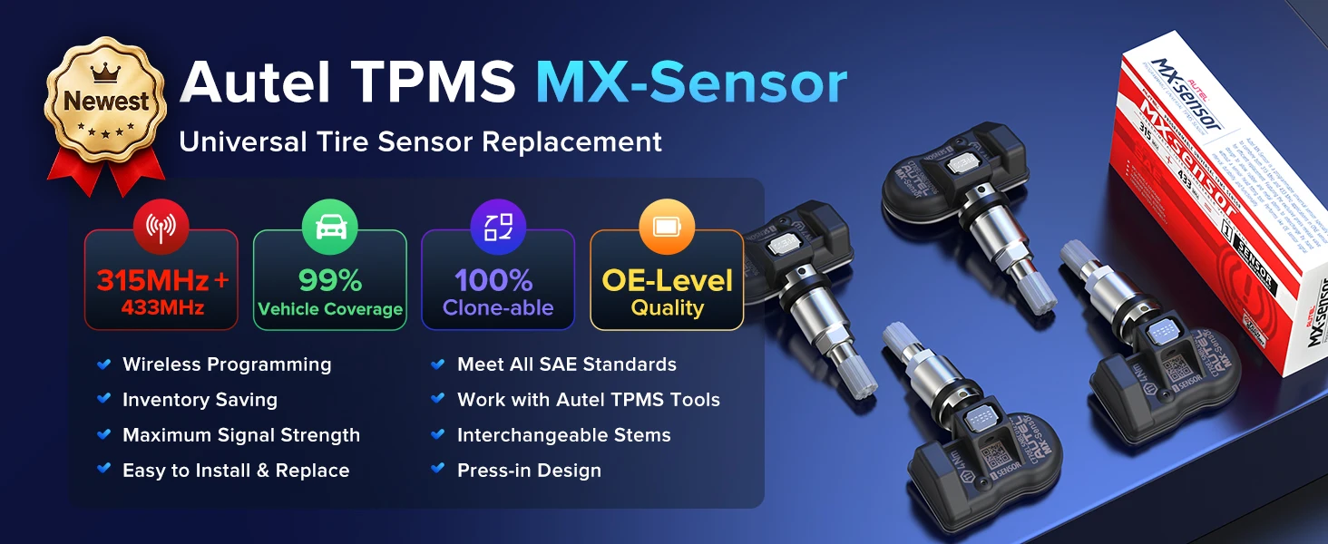 Autel MX Sensoren 2-in-1 Einpress-Sensor 315MHz + 433MHz Frequenzen Reifenersatz TPMS-Sensor Kompatibel mit TS501 TS508WF ITS600E – Detail 1