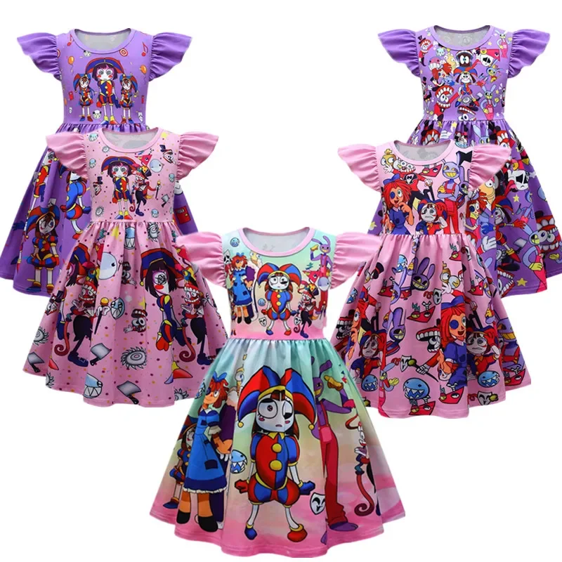 Kids Cosplay Costume digital unicorn girls clothes baby girls dress for birthday clothes Halloween pomni Caine Jax rode costume