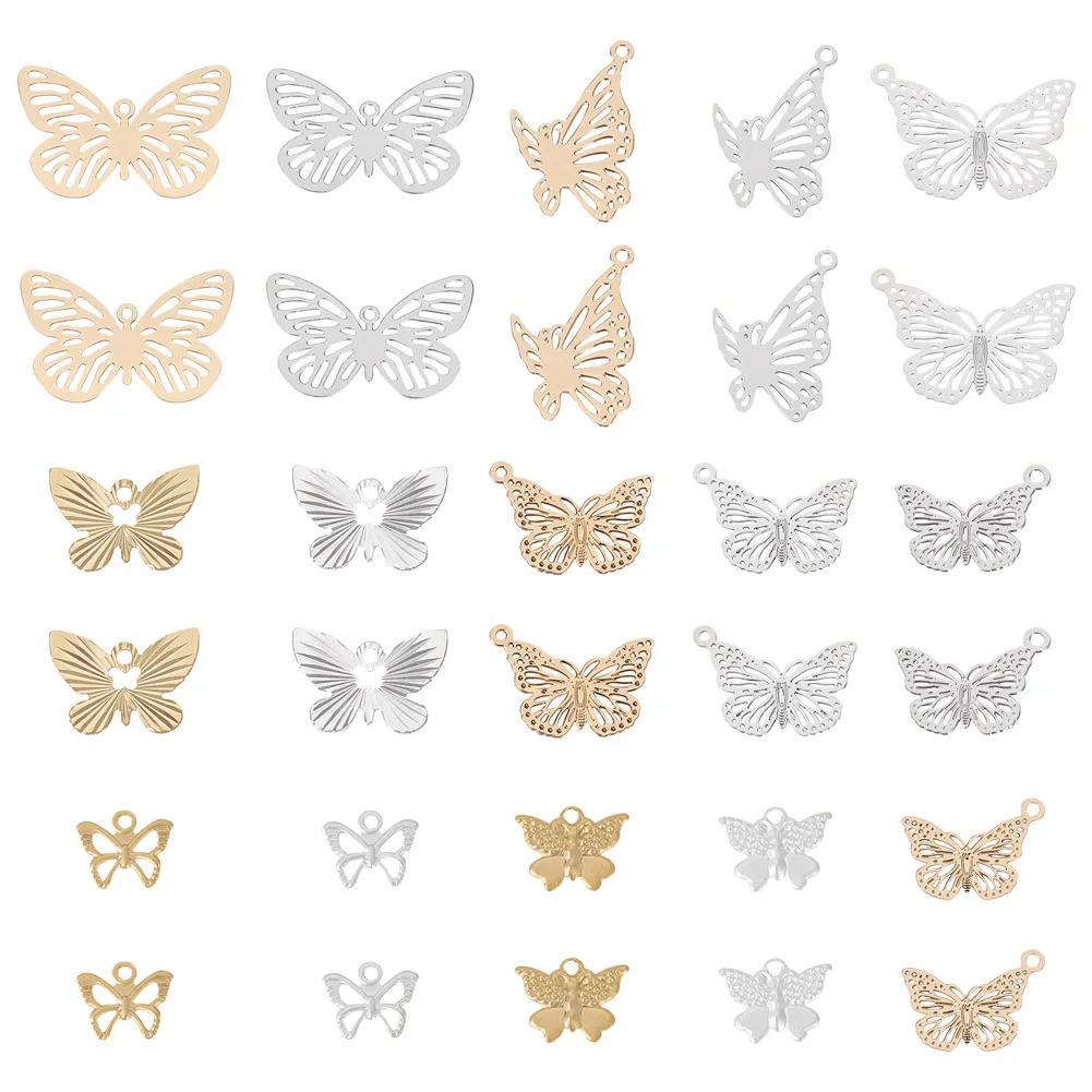 

1 Set Brass Butterfly Charms Long-Lasting Plated for Wedding Birthday Drop Earrings Necklace Jewelry Making Accessories Supplies