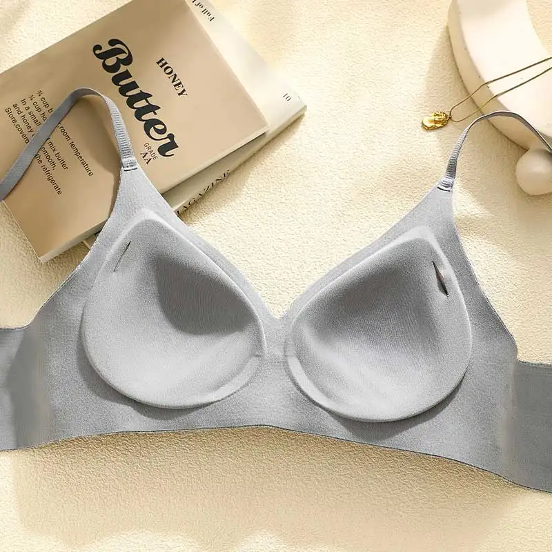 Bra Woman Warm Wool Underwear Women's Small Chest Gathering Pair Anti-sagging Fixed Cup Push Up 2024 New Bra Cover Autumn Winter