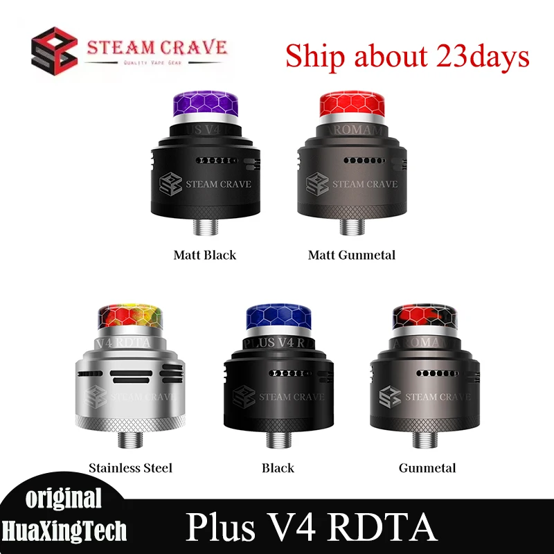 

Newest Original Steam Crave Aromamizer Plus V4 RDTA 30mm Diameter 11ml/13ml Catacity 2-in-1 Design Mesh Deck Vape Atomizer