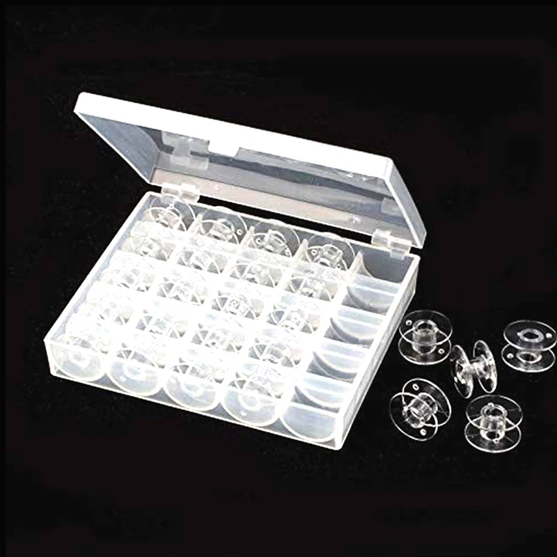 25Pcs Clear Sewing Maschine Spulen Spulen Leere Spulen Spulen Kunststoff Lagerung Box Für DIY Nähen Zubehör Werkzeuge