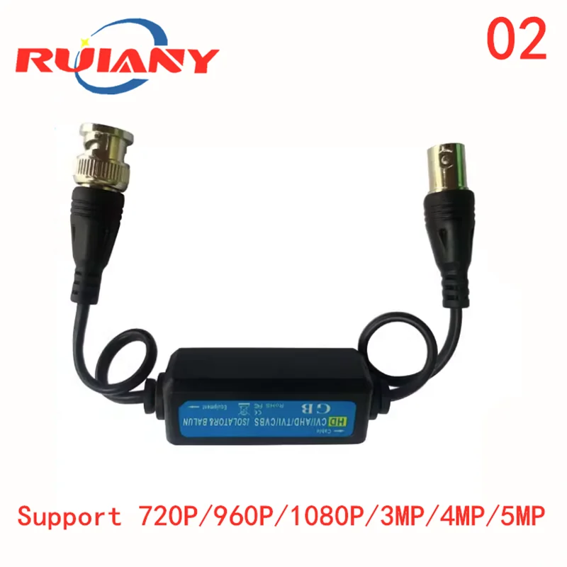 Surveillance video jammer HDCVI/AHD/TVI/CVBS camera filter ground loop isolator