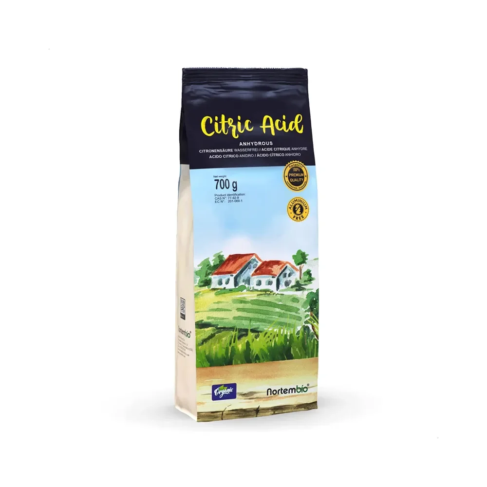NORTEMBIO Ácido Cítrico 100% Puro 700g | Quitamanchas, Desodorizador y Blanqueante | Multiusos para Limpieza | E-Book Incluido | Sin aditivo