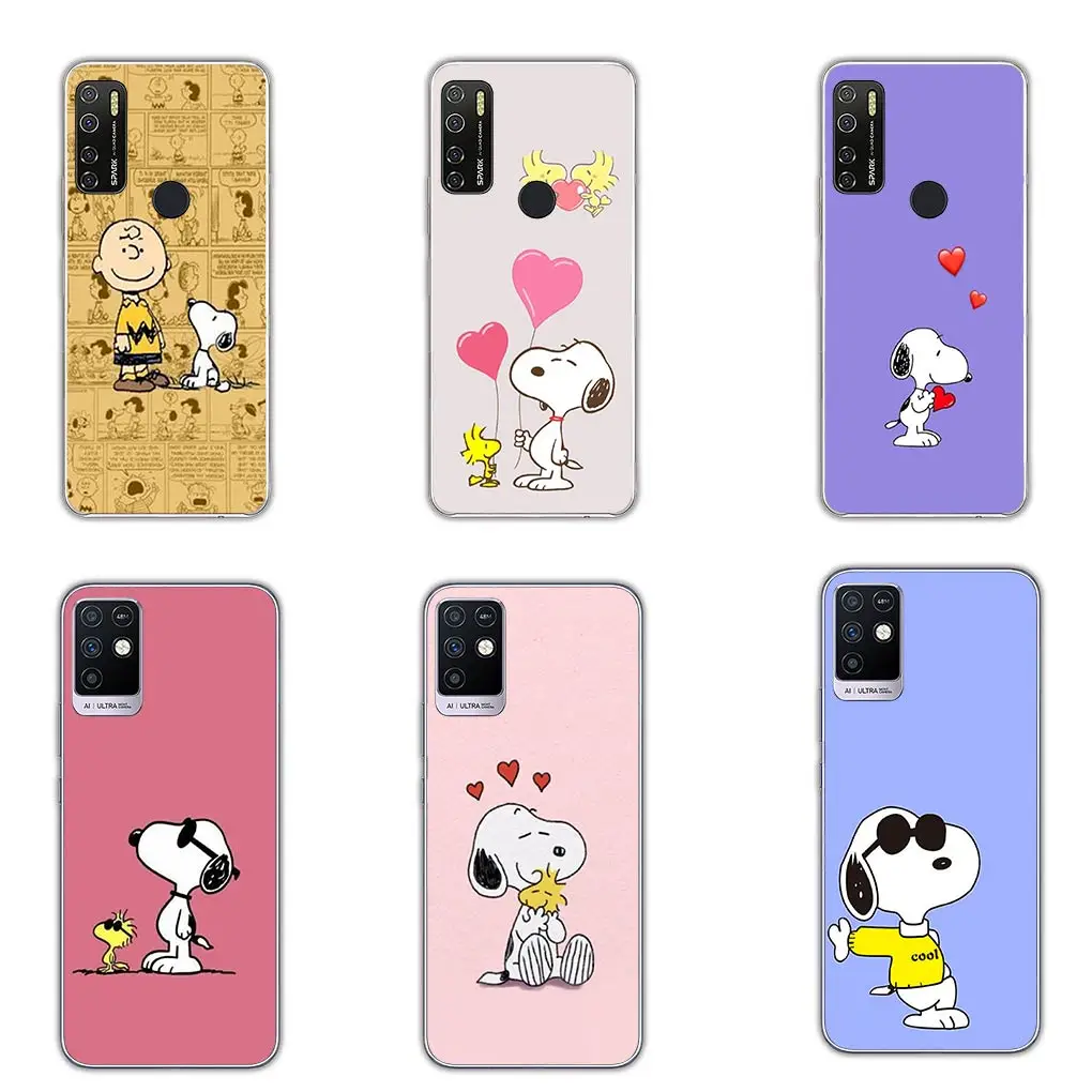 Cartoon S-Snoopys custodia per telefono per cani per Motorola Moto G04 G71 G73 G32 G34 G52 G8 G7 G9 G24 Power One Fusion Plus Soft Coque