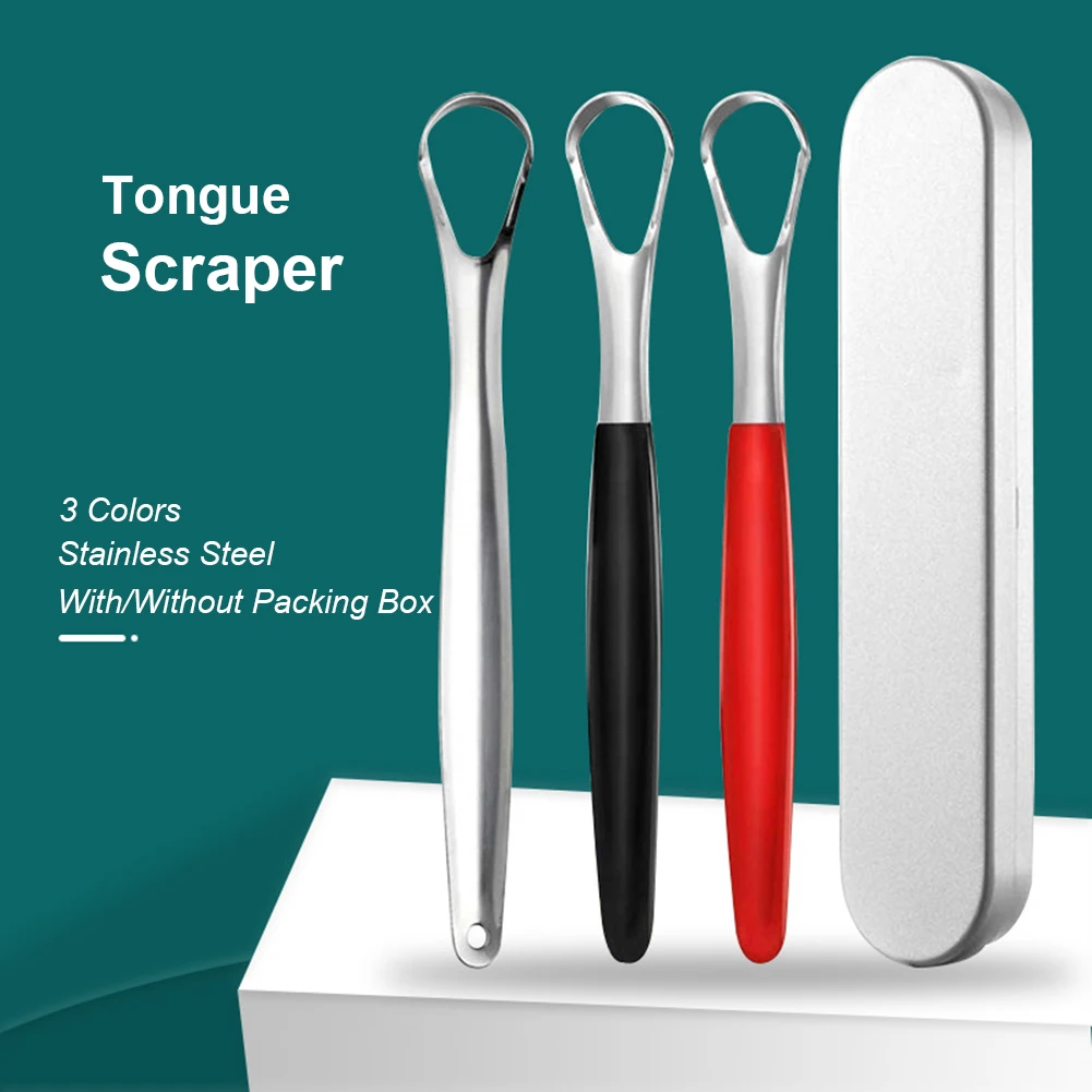 2026 2Pcs Dental Tongue Scraper Tongue Brush Stainless Steel Material Oral Cavity Nursing Clean Hygiene With Original Packaging