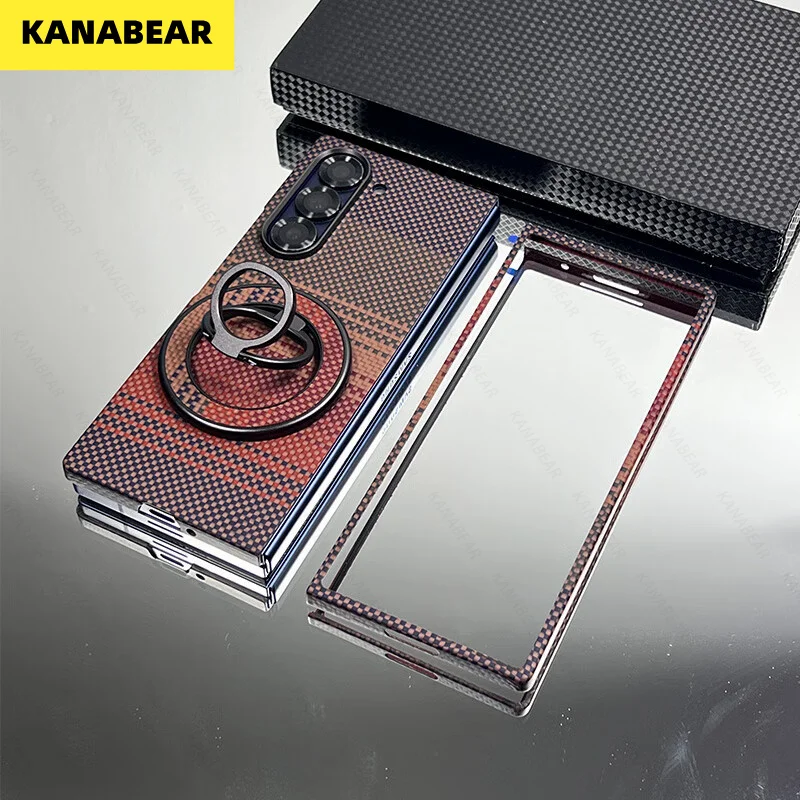 

Магнитный карбоновый чехол для Magsafe для Samsung Galaxy Z Fold5 Z Fold7 Fold6, чехол из углеродного волокна, чехол из арамидного волокна