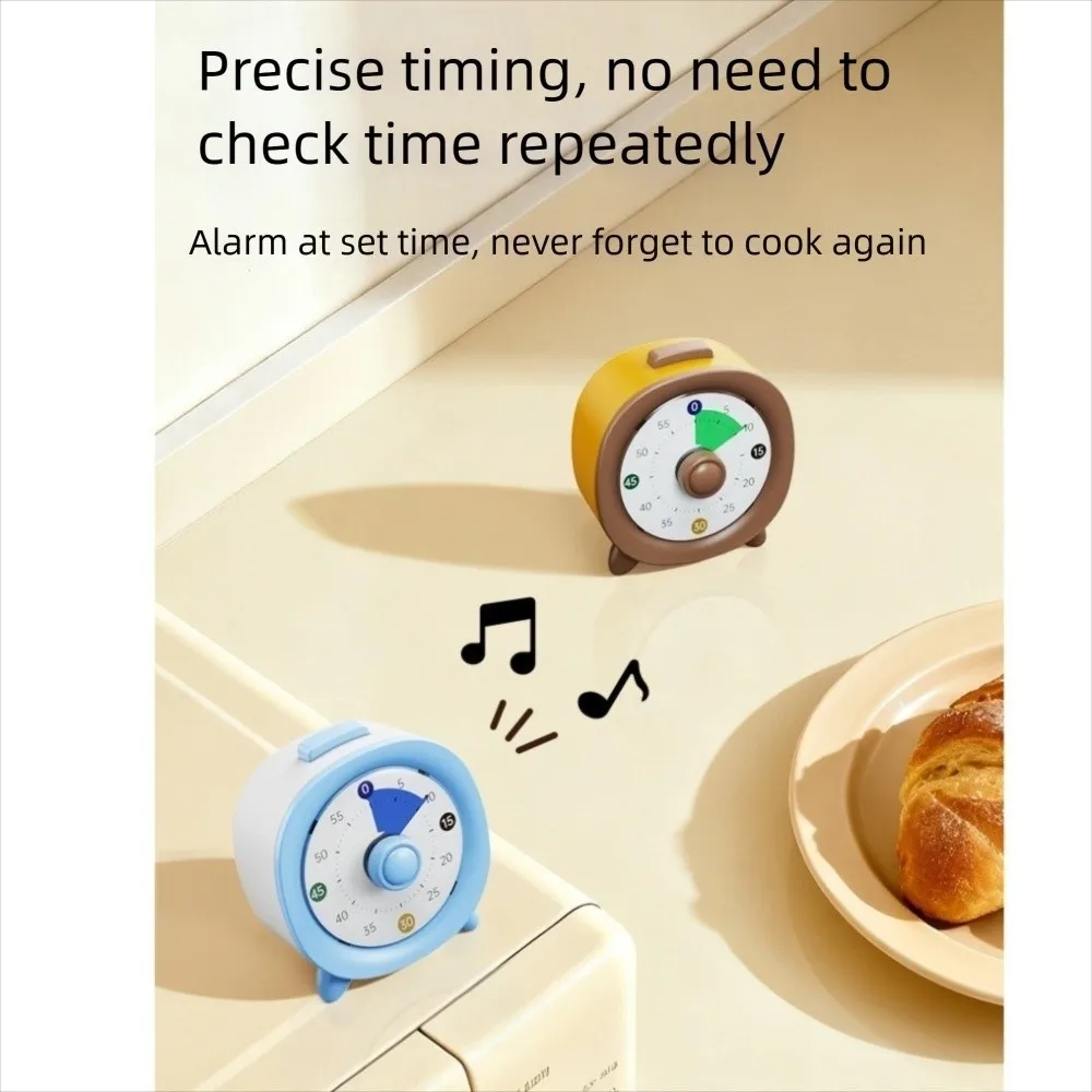 60 Minutes Visual Timer Round/Square Ultra Silent Countdown Alarm Clock Visualization Self-discipline Kitchen Timer