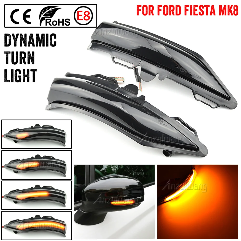 

Car Styling For Ford Fiesta ST Line MK8 2018 2019 PUMA 2020 LED Side Wing Dynamic Turn Signal Light Rearview Mirror Indicator