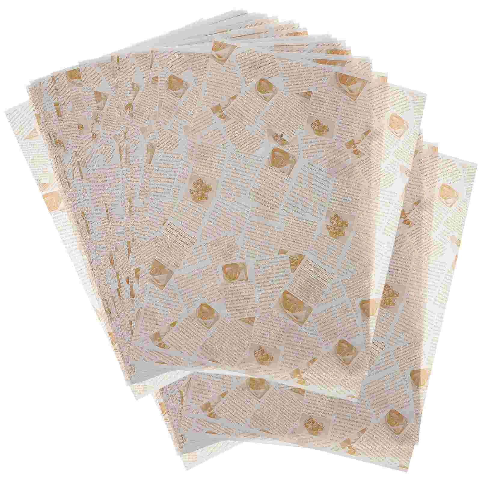 100 Sheets Dinner Plate Oil-absorbing Wrapping Paper Packing Baking Pad Food for Party