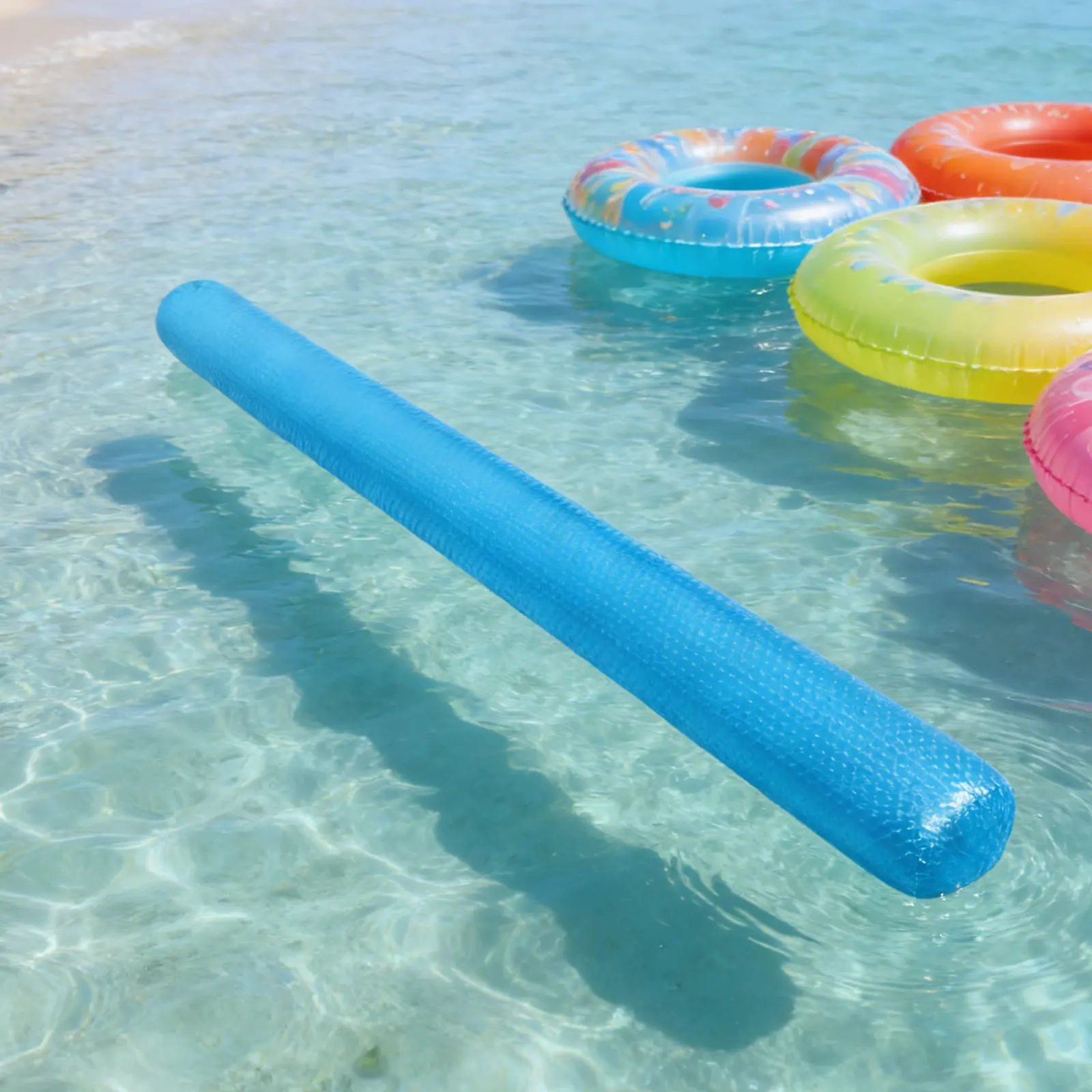 

Надувные плавательные матрасы (2 шт.) 65 дюймов, синие, гибкие, для плавания, фитнеса в воде, игр в бассейне, летних развлечений на пляже