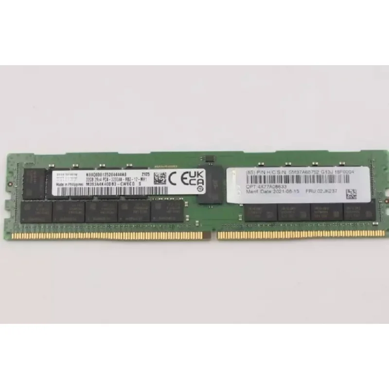 Z  NEW por Lenovo/IBM 02JK237 4X77A08633 2Rx4 32GB DDR4 PC4-3200AA RDIMM Server Memory
