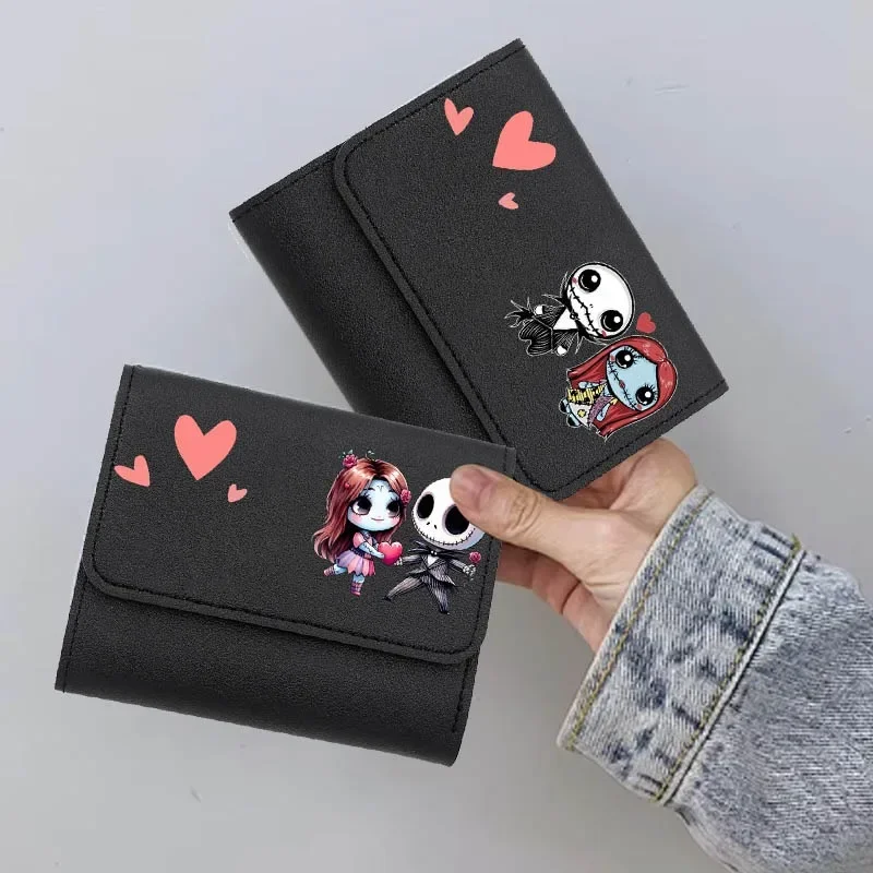 

Disney's The Nightmare Before Christmas Jack Sally Mini Wallets Fashion Hasp Purse Women Ladies Coin Card Bag Money Clip Wallet