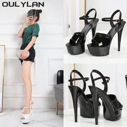 Oulylan 15 CM High Heels Sexy Platform Color Sandals Girls Shoe for Party  High Heeled Sandals for Lady Women Sexy Show Sandals