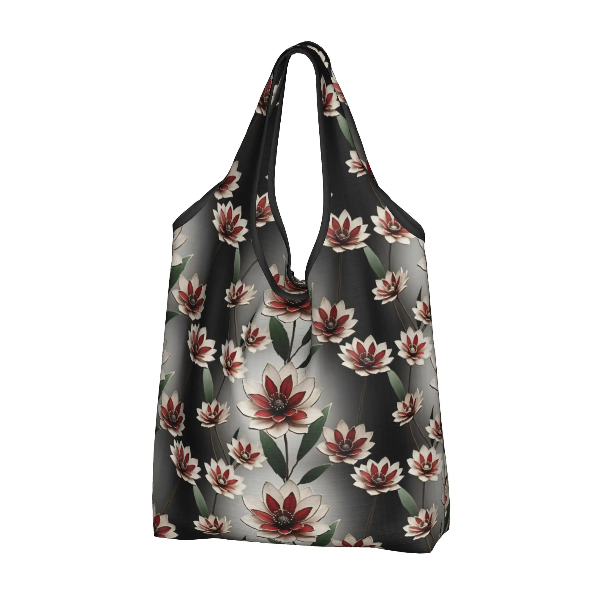 Recycling Luxury High 3D Floral Shopping Bag Women Tote Bag Portable Fashion Trend 3D Flowers Grocery Shopper Bags