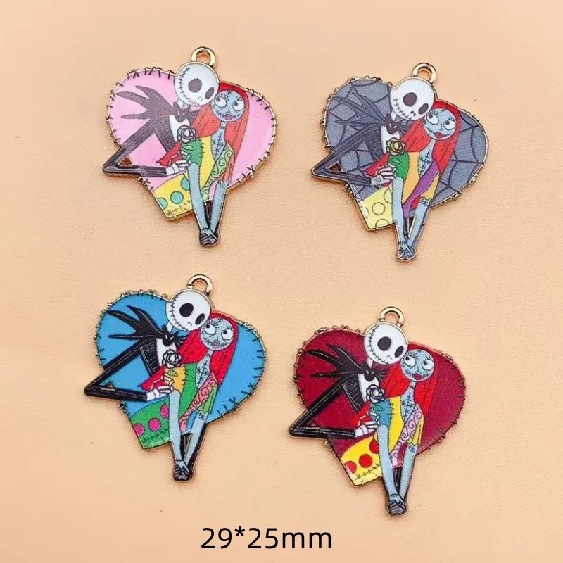 10pcs  Alloy Charm Cartoon Earrings Pendant DIY Keychain Necklace Jewelry Pendant Necklace Halloween Easter Gift