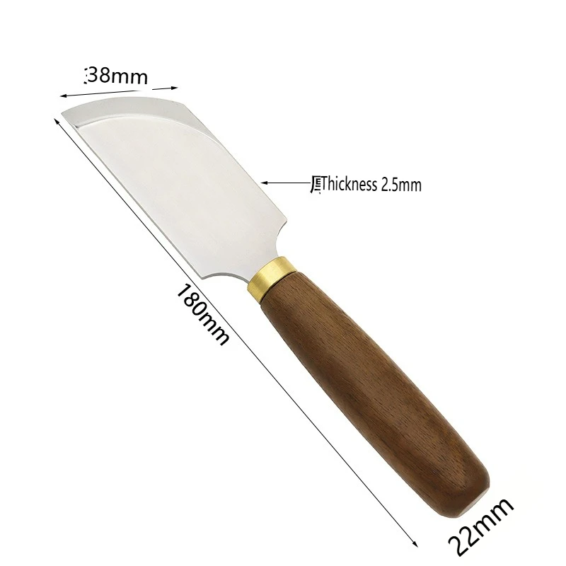 Flat mouth oblique mouth round mouth sandalwood leather leather cutting DIY cutting trimming leather carving thinning knife