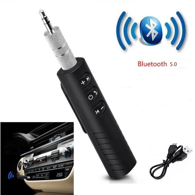 

Новый автомобильный адаптер Bluetooth 5.0 с креплением-клипсой, hands-free, 3,5 мм AUX-приемник для беспроводной передачи музыки и звонков, 2026
