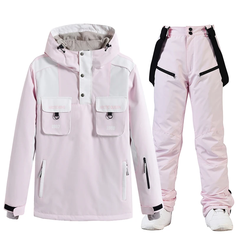 Conjunto de traje de esquí impermeable para hombre y mujer, traje de nieve, conjunto de chaqueta y pantalón de esquí, ropa de exterior, snowboard, en general