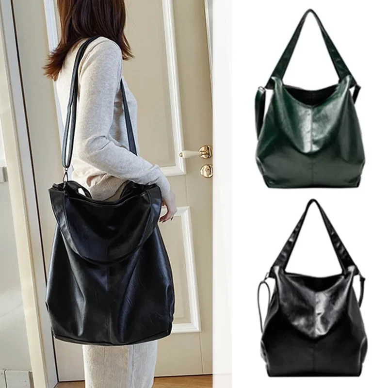 Vintage Women Hand Bag Designers Luxury Handbags Soft PU Leather Shoulder Tote Female Top-handle Bags Fashion Brand