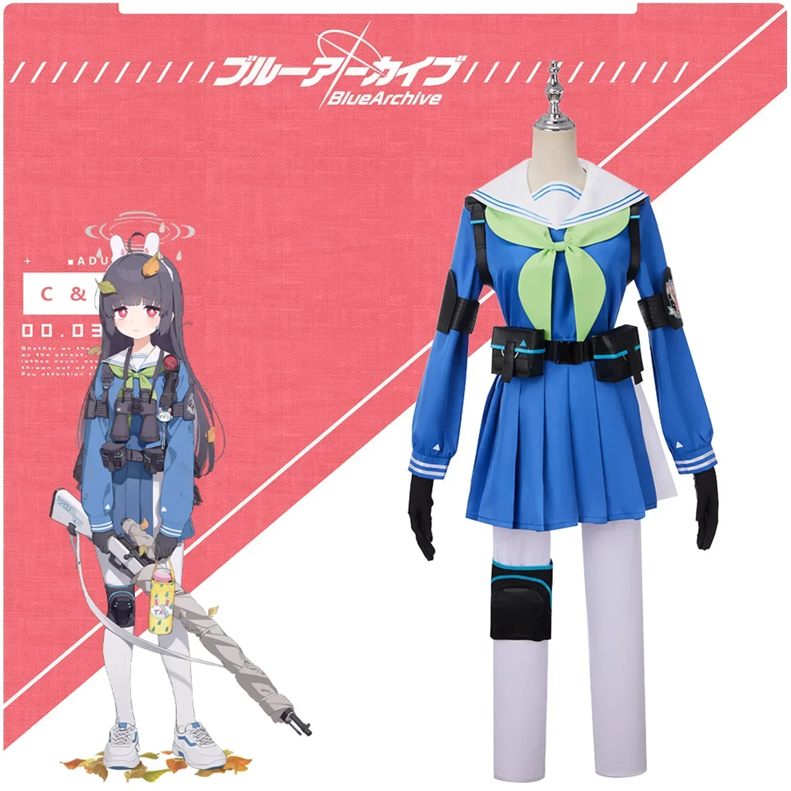 

Blue Archive Kasumizawa Miyu Cosplay Costume Anime Battle Sailor Suit Lolita Girls School Dresses Christmas Halloween Full Set