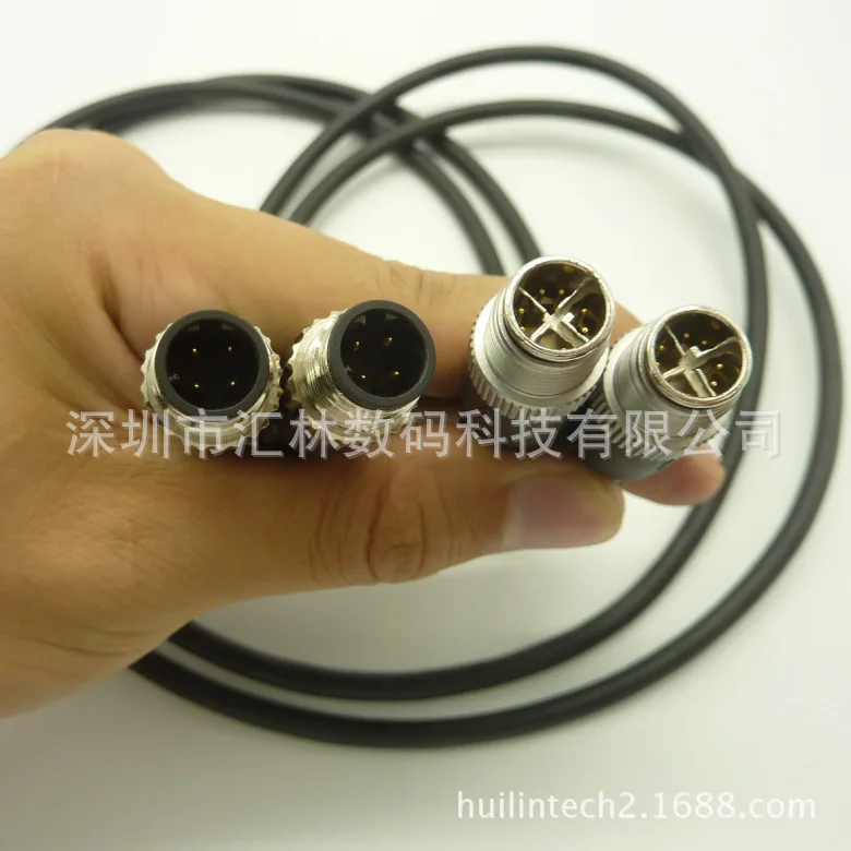 All metal connector M12-8 core male waterproof aviation plug M12 X coding with cold pressed pin connector