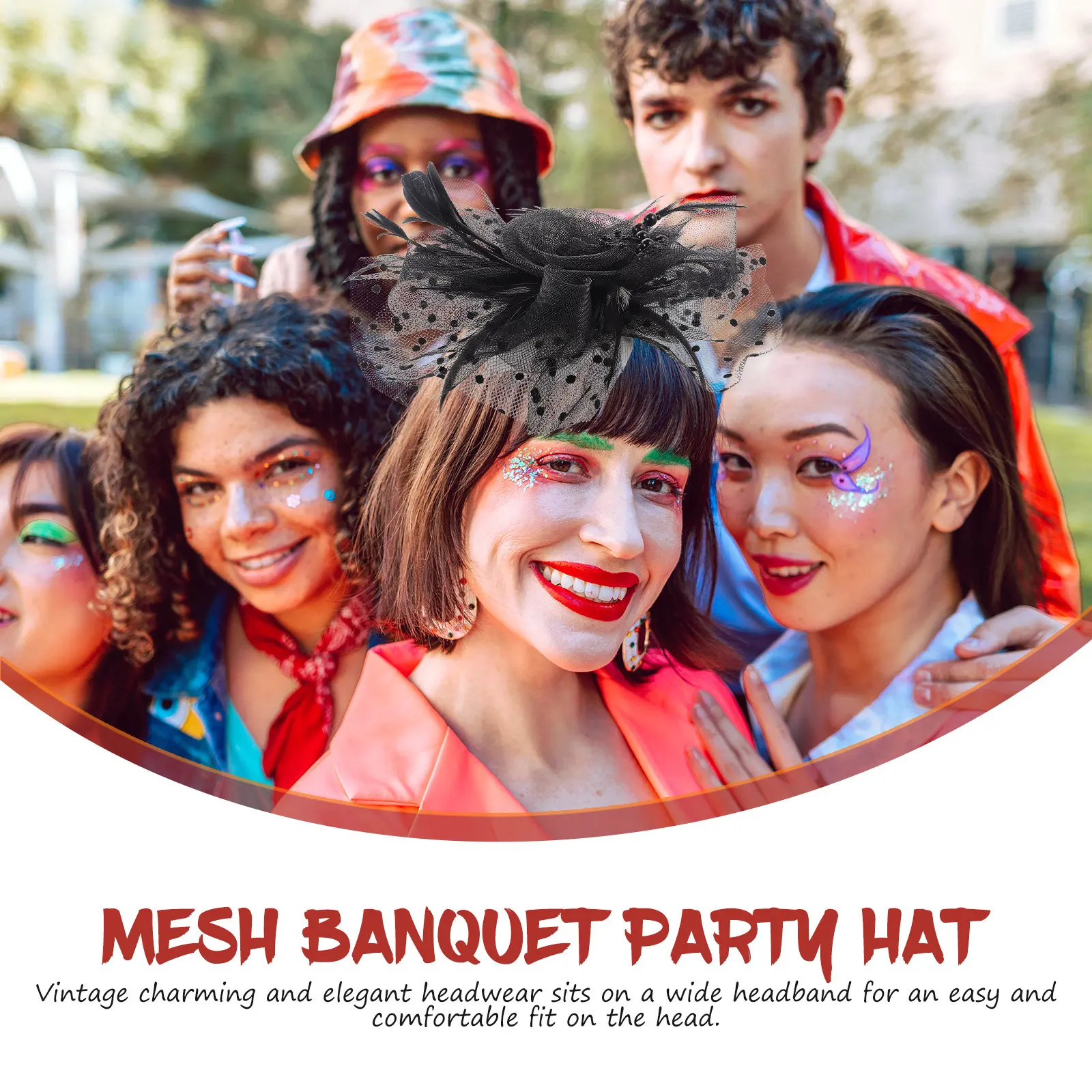 

Набор из 1 шт.: Элегантный ретро-фасцинатор с перьями и тюлевой вуалью, аксессуар для волос, головной убор для свадьбы, выпускного, банкета, торжественных мероприятий, невесты