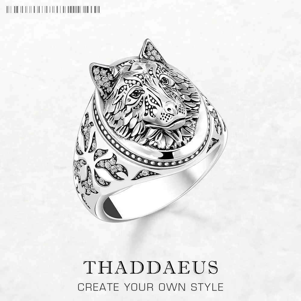 

Blackened Wolf Face Ring Europe Style Vintage Jewelry Fine Jewerly Gift For Men Women In 925 Sterling Silver