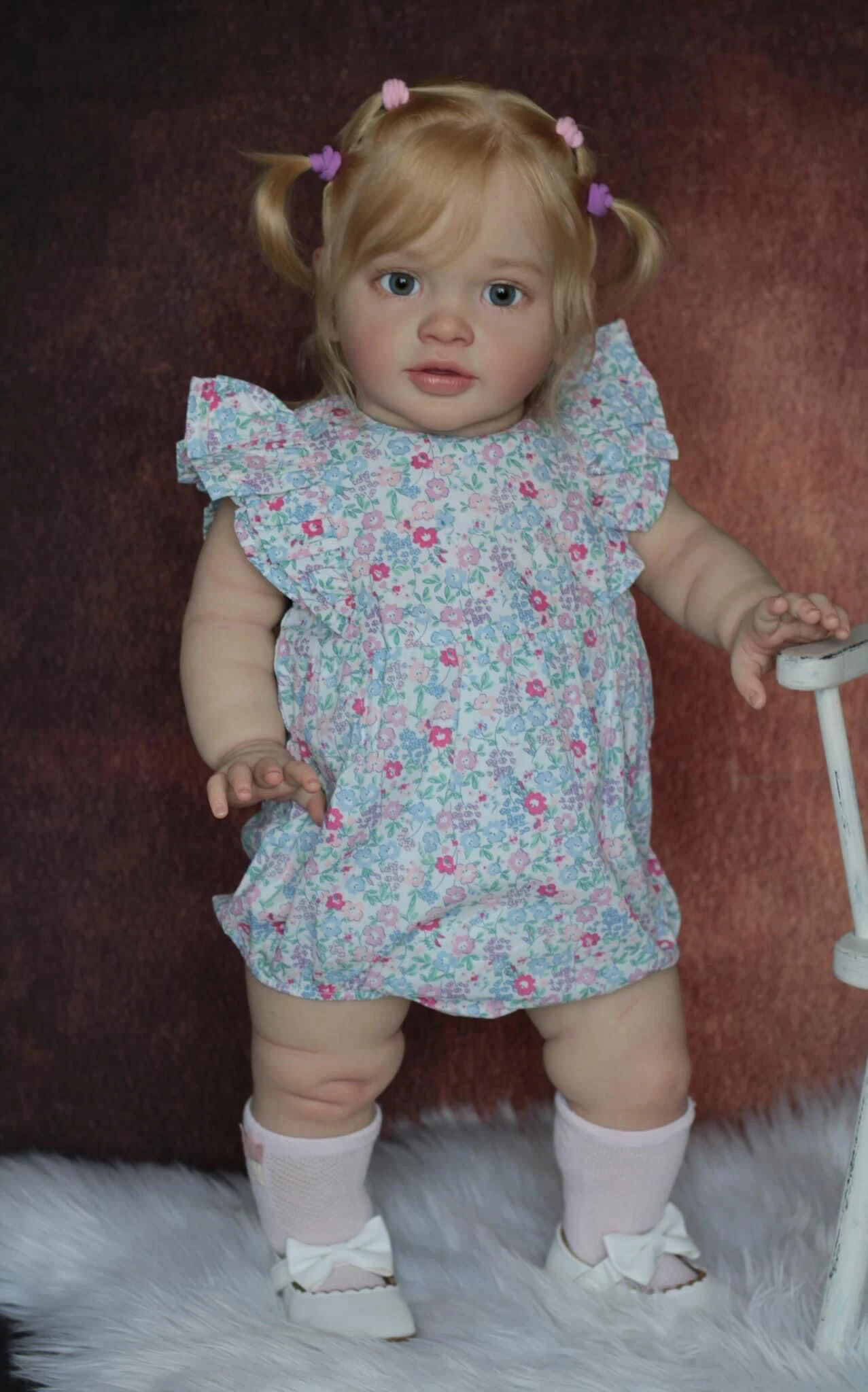 

FBBD 26Inch Already Painted Finished Doll Reborn Toddler Pippa Huge Baby Size Popular Lifelike Soft Touch 3D Skin Art Doll