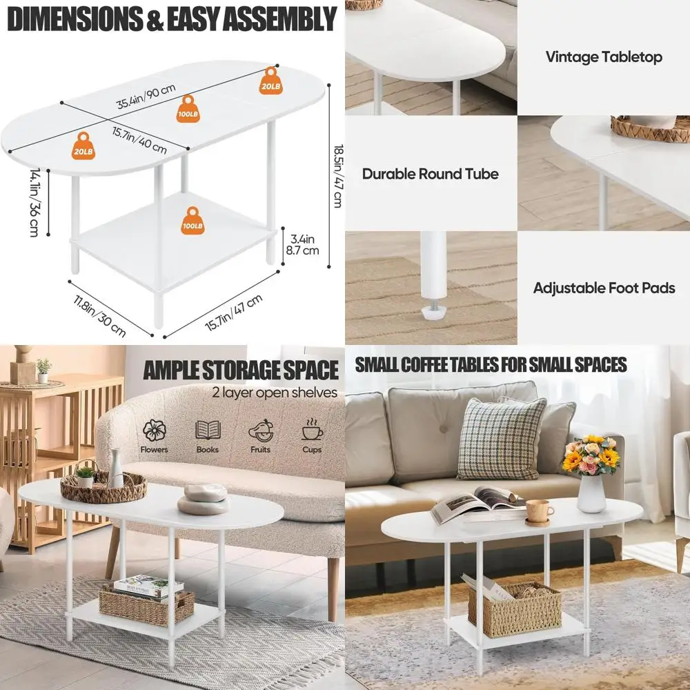 

Овальный журнальный столик с деревянной столешницей для гостиной и небольших помещений