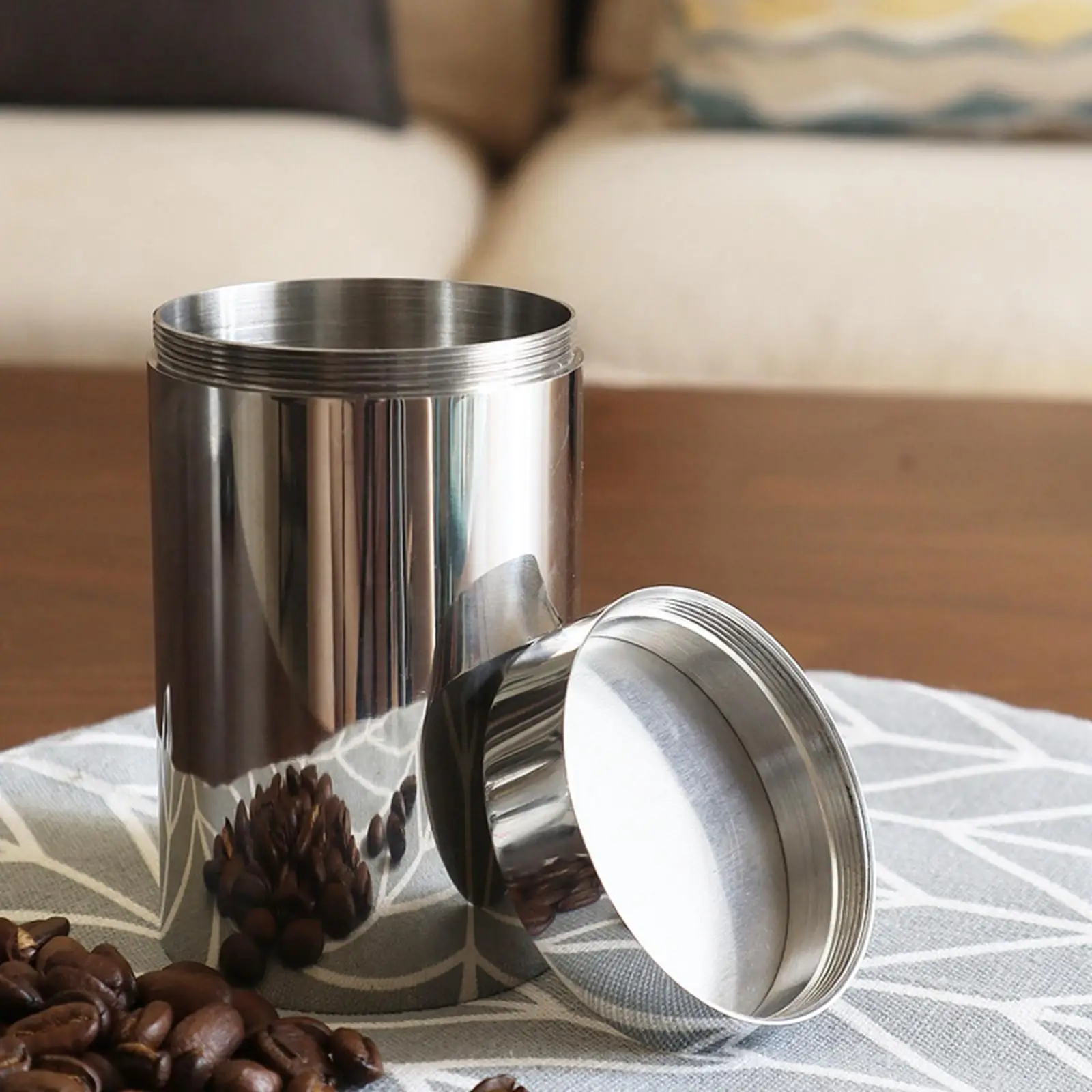 Stainless Steel Small Tin Can Box Canister with Airtight Lids Organizer Round Tin Can Box for Tea Sugar Coffee Loose Leaf