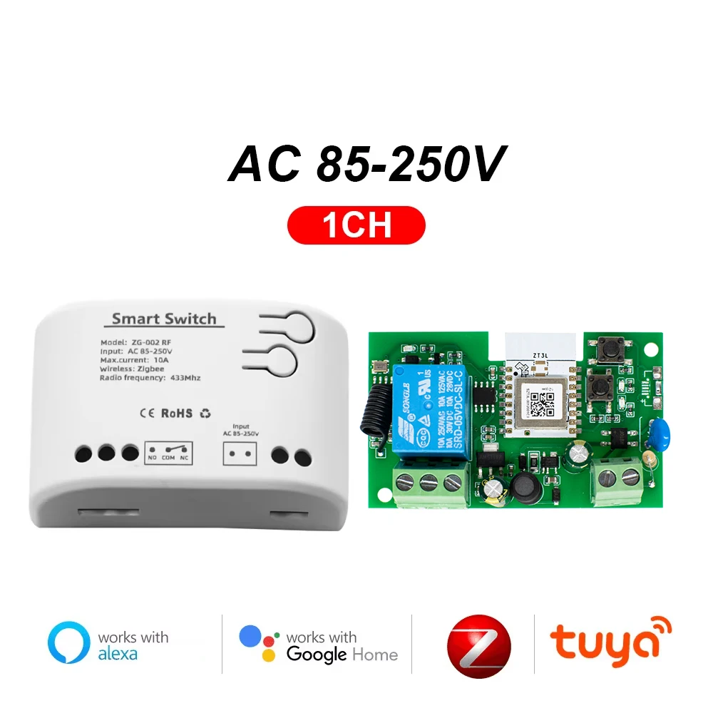 Met Shell Zigbee 1 2 4ch 12V 24V 220V Smart Switch Tuya Relay Module Droog Contact 4 Kanaals Din Rail Gateway Hub Vereist