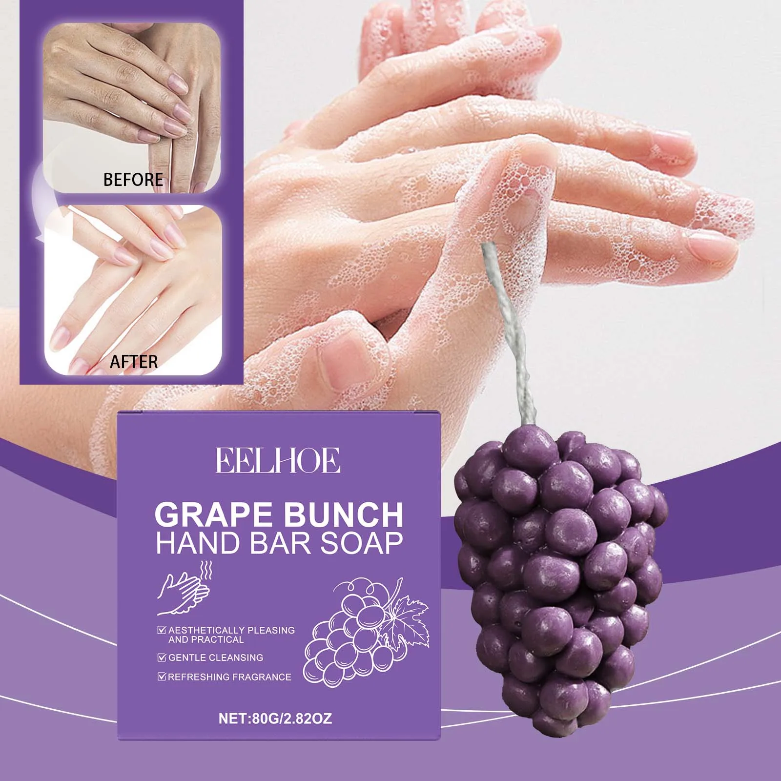 Purple grape cluster soap. Mild, clean and refreshing fragrance soap.