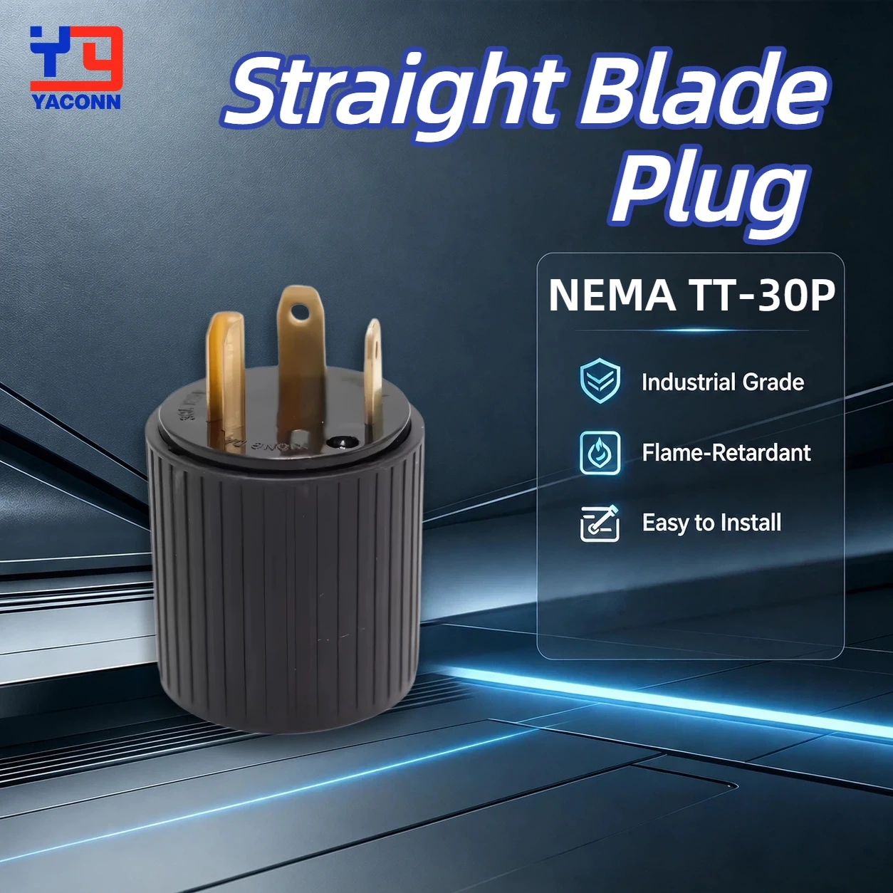 American NEMA TT-30P 30A  Industrial Generator RV Plug High Power 3 Pin Male Connector enchufe uso rudo 125V lavijas industriale